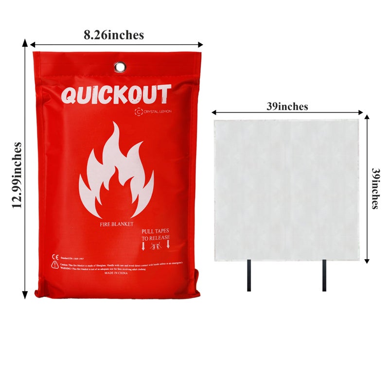 C CRYSTAL LEMON Fire Blanket, Fiberglass Survival Gear for Outdoor Situations, Emergency Retardant Blanket with Fire Suppression Properties, Easy to Use, Ideal for Home Safety and Survival Kits - Image 3
